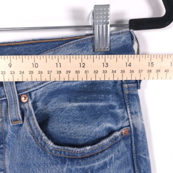LEVIS PREMIUM 501 S Skinny Distressed Button Fly Jeans 100% Cotton W26 L32 - Picture 9 of 15